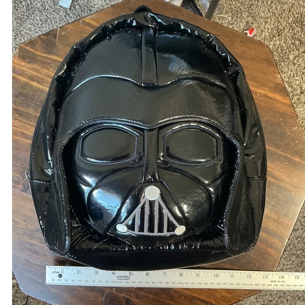Star Wars Disney Parks Darth Vader 3D Molded Patent Mini Backpack Black
